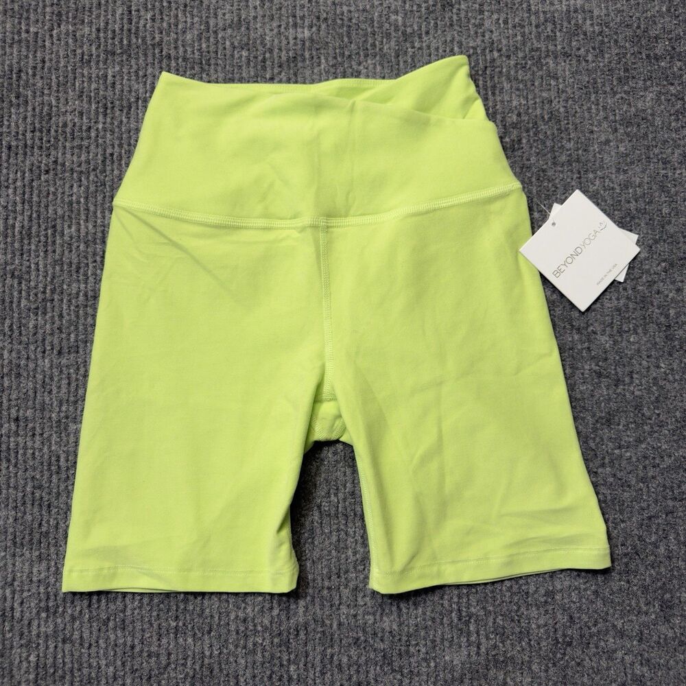 Beyond Yoga Spacedye At Your Leisure Small Yoga Biker Shorts Green Liich NEW